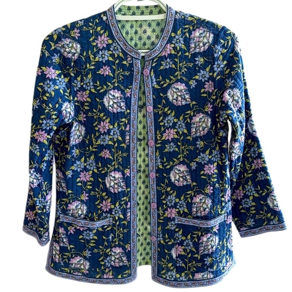 Quilted Reversible Jacket Blue M